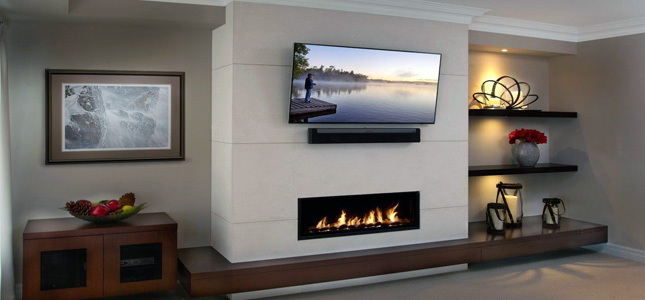 Watch as Omega switches time periods with stacked stone Fireplace Mantels
