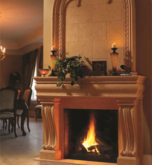 Monaco cast stone fireplace mantel