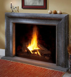 1115.11 gray gas fireplace cast stone mantel New Jersey