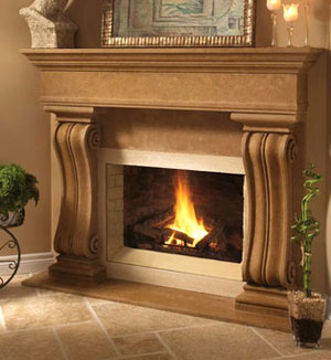 1110.538 fireplace stone mantel