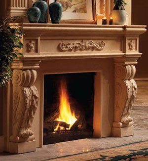 1142.524 fireplace stone mantel
