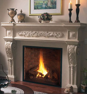 1145.534 fireplace stone mantel