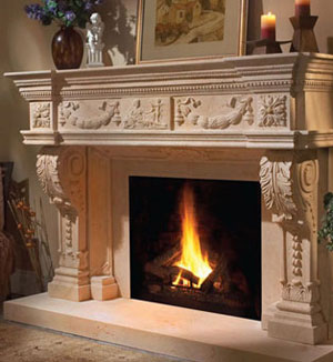 1152.546 fireplace stone mantel