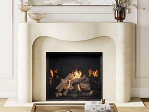 1301 Art Deco fireplace stone mantel