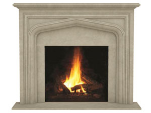 Tudor fireplace stone mantel