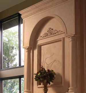 Colonial fireplace stone overmantel