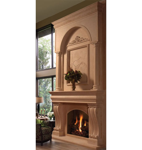 COLONIAL cast stone overmantel