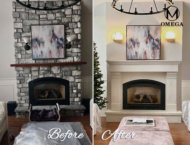 Fireplace Makeover with Omega Mantels