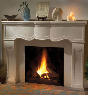 Natural stone mantel