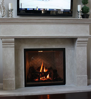 1110.556 Town  Country fireplace cast stone mantel Edmonton