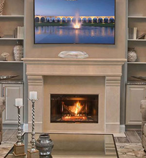 1110.556 platinumhomebuilder limestone cast stone mantel Orlando