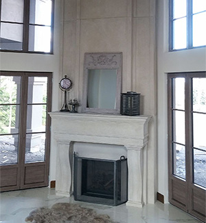 1110.Custom.577 Trevi Valor fireplace cast stone mantel Montreal