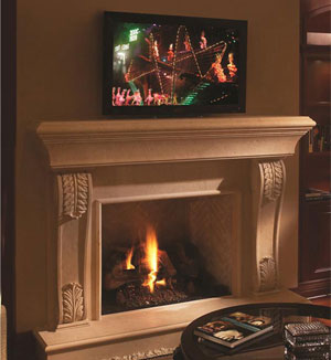 Saharara stone fireplace