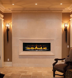 Slab cast stone fireplace mantel