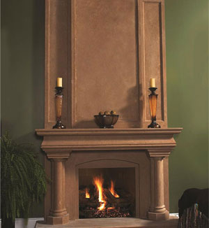 Trevi cast stone fireplace