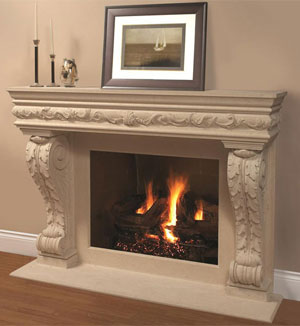 Limsteone fireplace