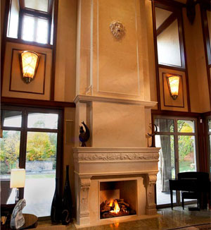 Regal stone fireplace 
