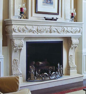 1136.548.Regal fourteen estates townandcountry cast stone mantel Dallas