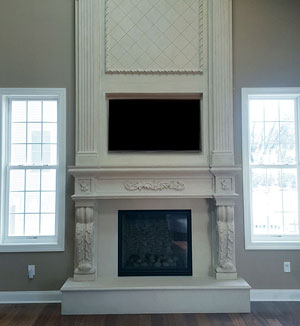 1142.524.Royal cast stone mantel New Jersey Rettinger Fireplace