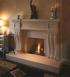 Sahara cast stone fireplace mantel