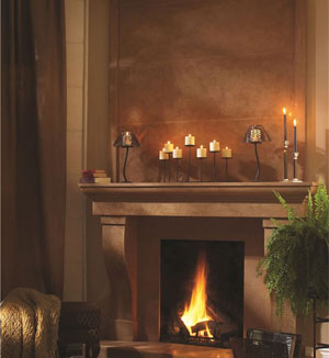 Cortessa cast stone fireplace mantel