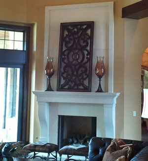 1147.599.Cortessa cast stone mantel - gas fireplace escape