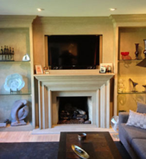 Modern fireplace mantel