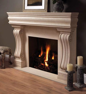 1106.11.538 fireplace stone mantel