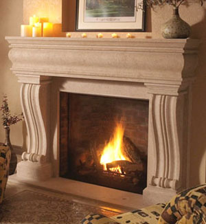 1106.536 fireplace stone mantel