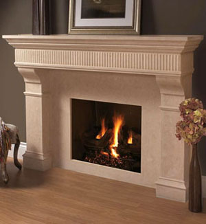 1110.Flute.557 fireplace stone mantel