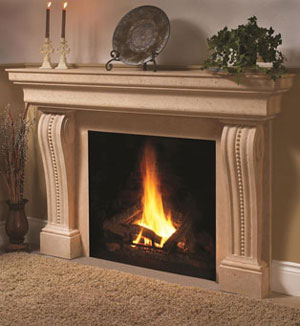 1135.537 fireplace stone mantel