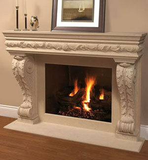 1136.11.545 fireplace stone mantel