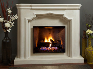 Chateau fireplace stone mantel