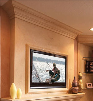 Capri fireplace stone overmantel