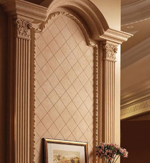 Royal fireplace stone overmantel