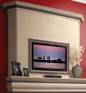 Tuscan fireplace stone overmantel