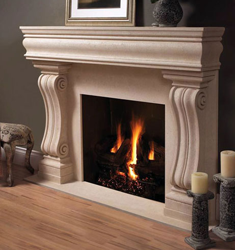 1106.11.538 fireplace stone mantel