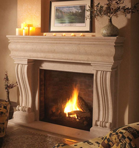 1106.536 fireplace stone mantel