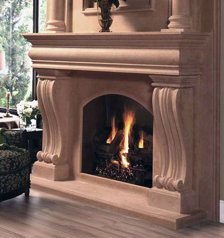 1108.536 fireplace stone mantel