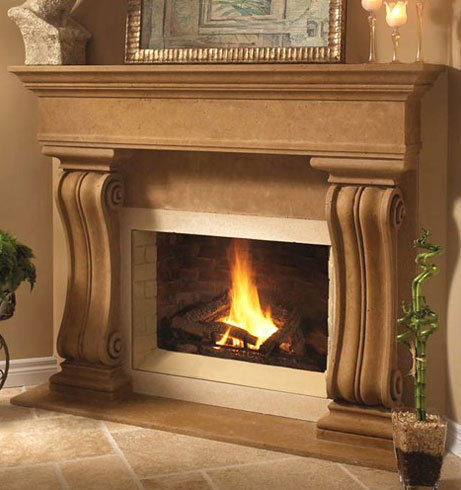 1110.538 fireplace stone mantel