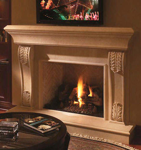 1112.533 fireplace stone mantel