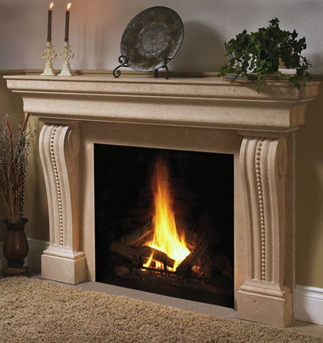 1135.537 fireplace stone mantel