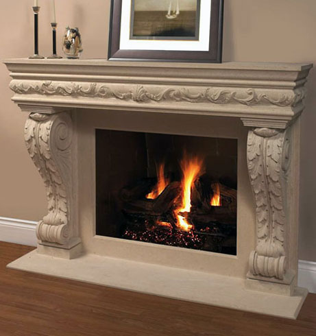 1136.11.545 fireplace stone mantel