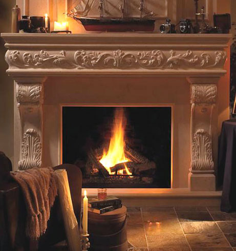 1136.548 fireplace stone mantel
