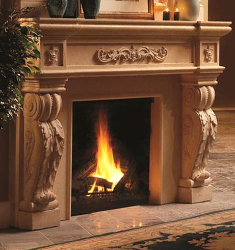 1142.524 fireplace stone mantel