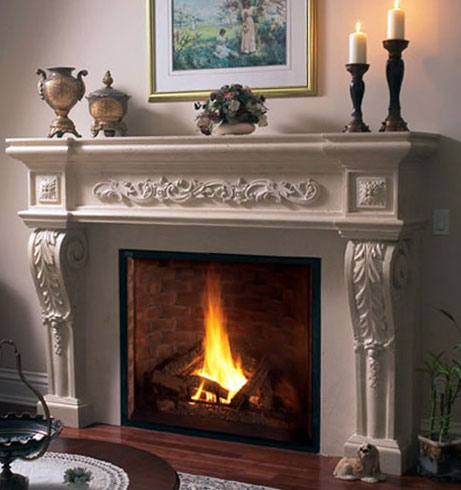 1145.534 fireplace stone mantel