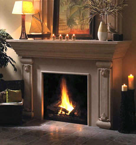 1160.540 fireplace stone mantel