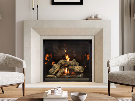 4143.12-GS with TC36 Gas Fireplace in Natural Open Cast