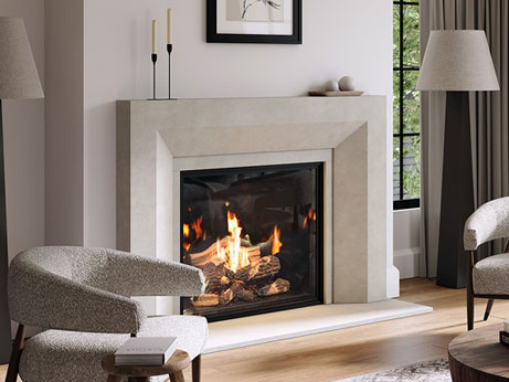 4143.12-GS with TC36 Gas Fireplace in Natural Open Cast