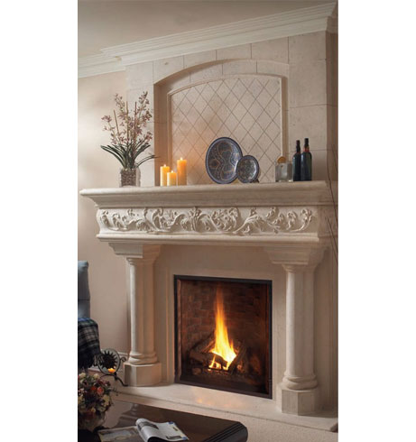 CALEDON cast stone overmantel